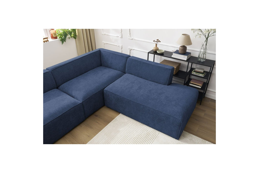 Fixed Panoramic Sofa - Megeve - Textured Fabric - Left Corner