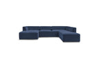 Fixed Panoramic Sofa - Megeve - Textured Fabric - Left Corner