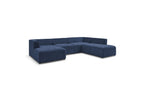 Fixed Panoramic Sofa - Megeve - Textured Fabric - Left Corner
