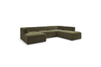 Fixed Panoramic Sofa - Megeve - Textured Fabric - Left Corner