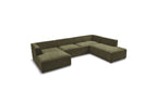 Fixed Panoramic Sofa - Megeve - Textured Fabric - Left Corner