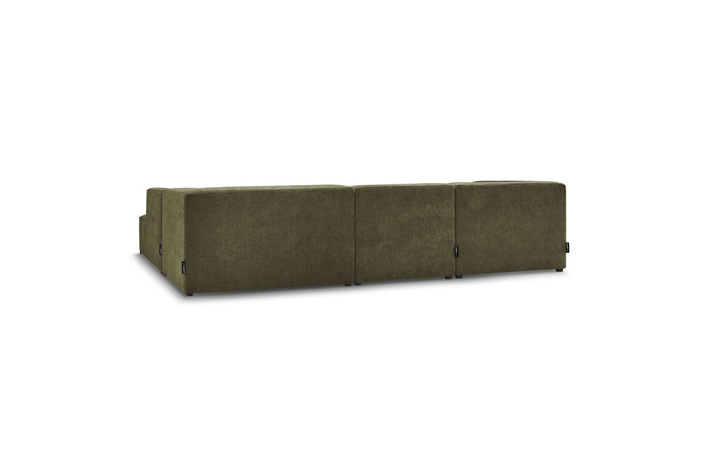 Fixed Panoramic Sofa - Megeve - Textured Fabric - Left Corner