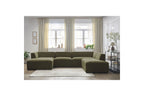 Fixed Panoramic Sofa - Megeve - Textured Fabric - Left Corner