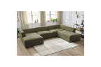 Fixed Panoramic Sofa - Megeve - Textured Fabric - Left Corner