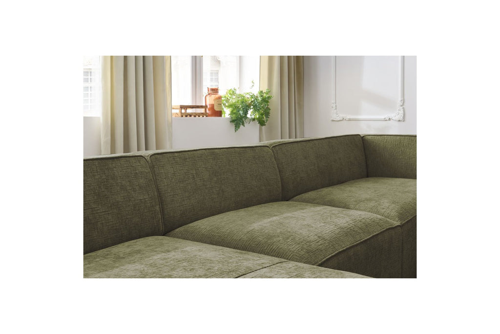 Fixed Panoramic Sofa - Megeve - Textured Fabric - Left Corner