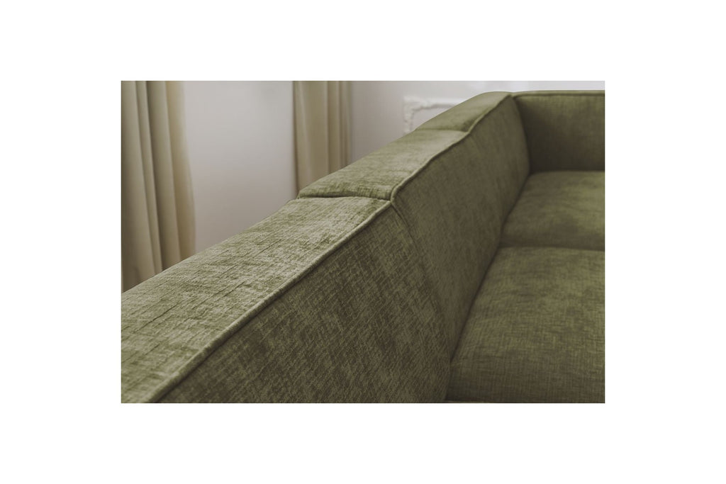 Fixed Panoramic Sofa - Megeve - Textured Fabric - Left Corner