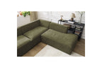 Fixed Panoramic Sofa - Megeve - Textured Fabric - Left Corner