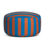 Pouf À Rayures - Bleu Et Marron