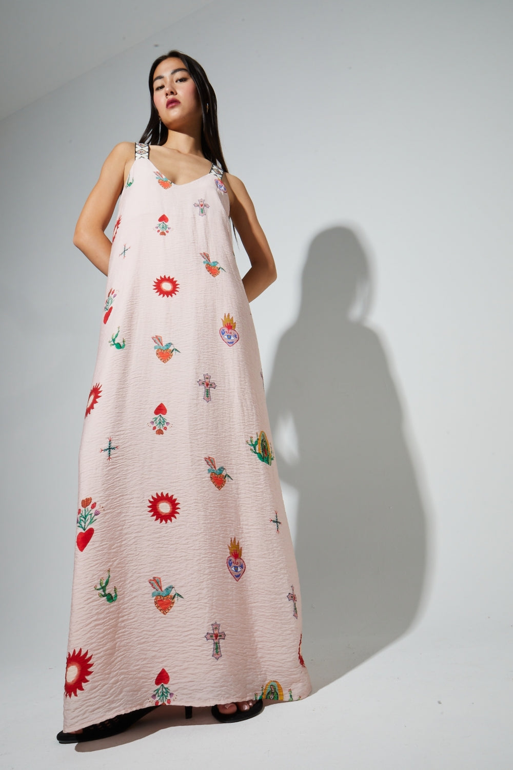 Madonna Print Maxi Dress Made In Portugal