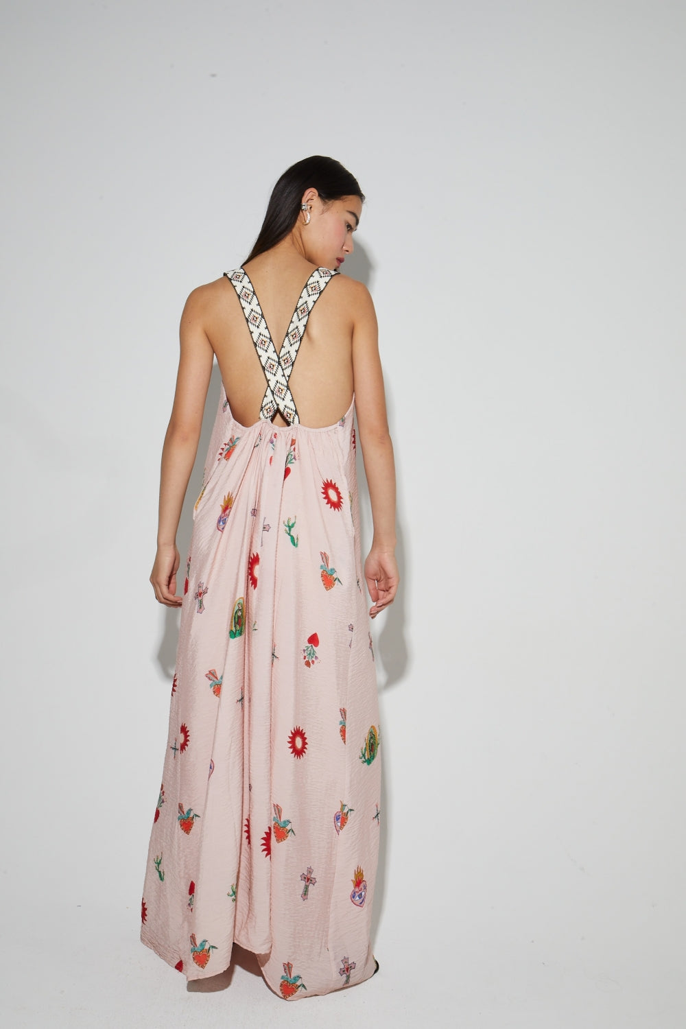 Madonna Print Maxi Dress Made In Portugal