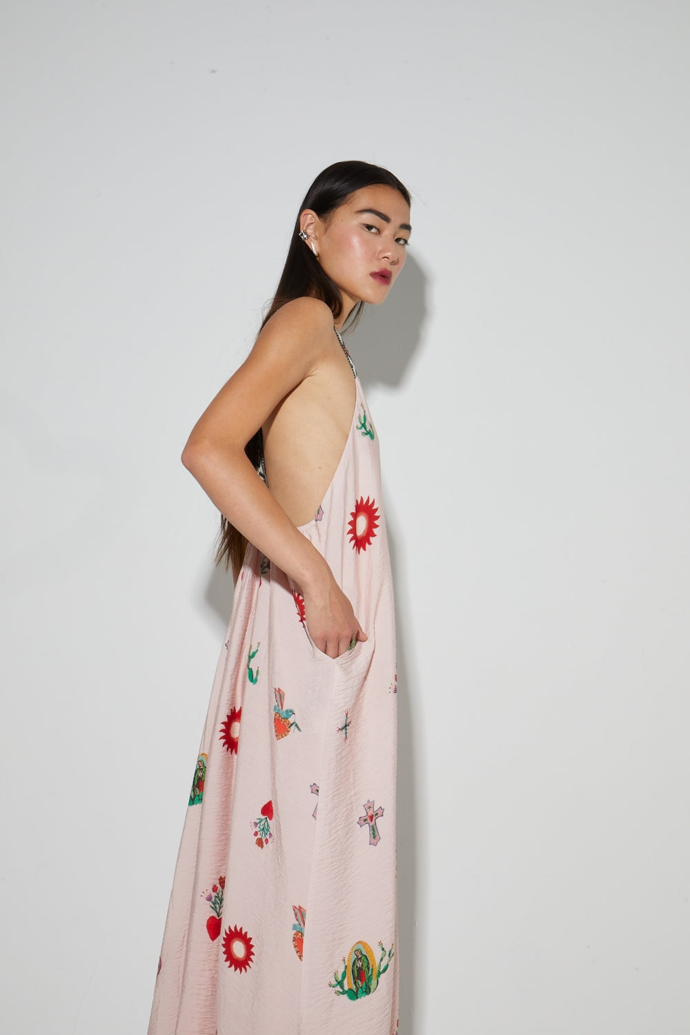 Madonna Print Maxi Dress Made In Portugal
