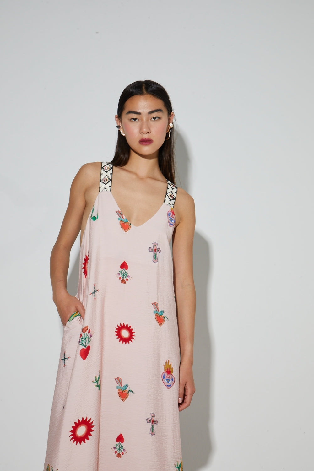 Madonna Print Maxi Dress Made In Portugal