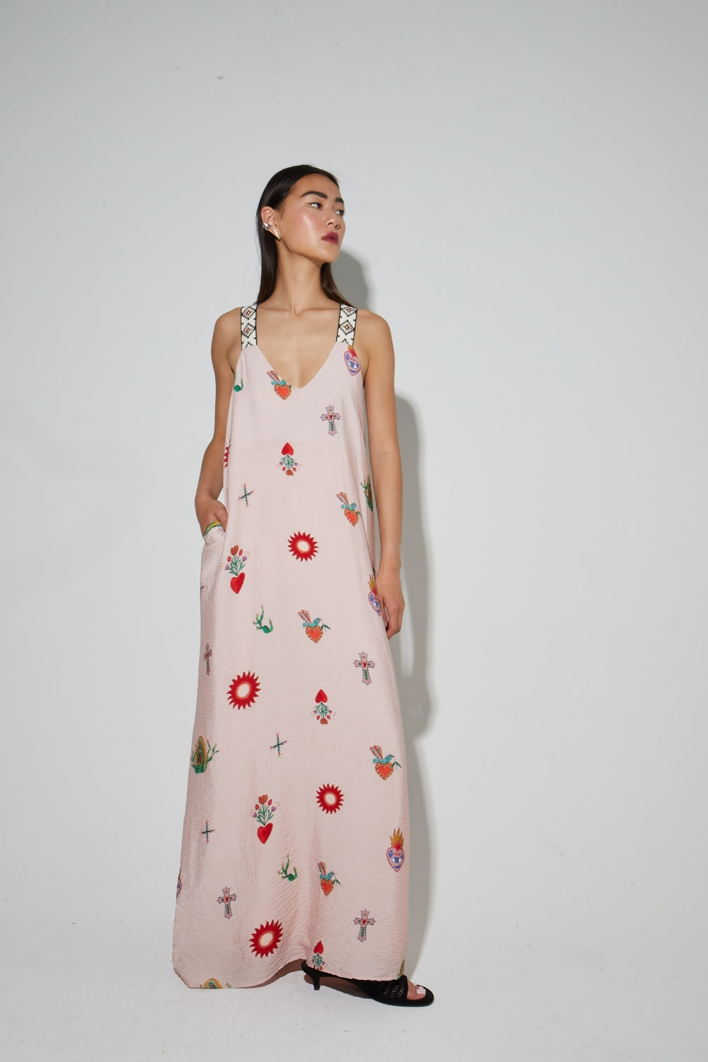 Madonna Print Maxi Dress Made In Portugal