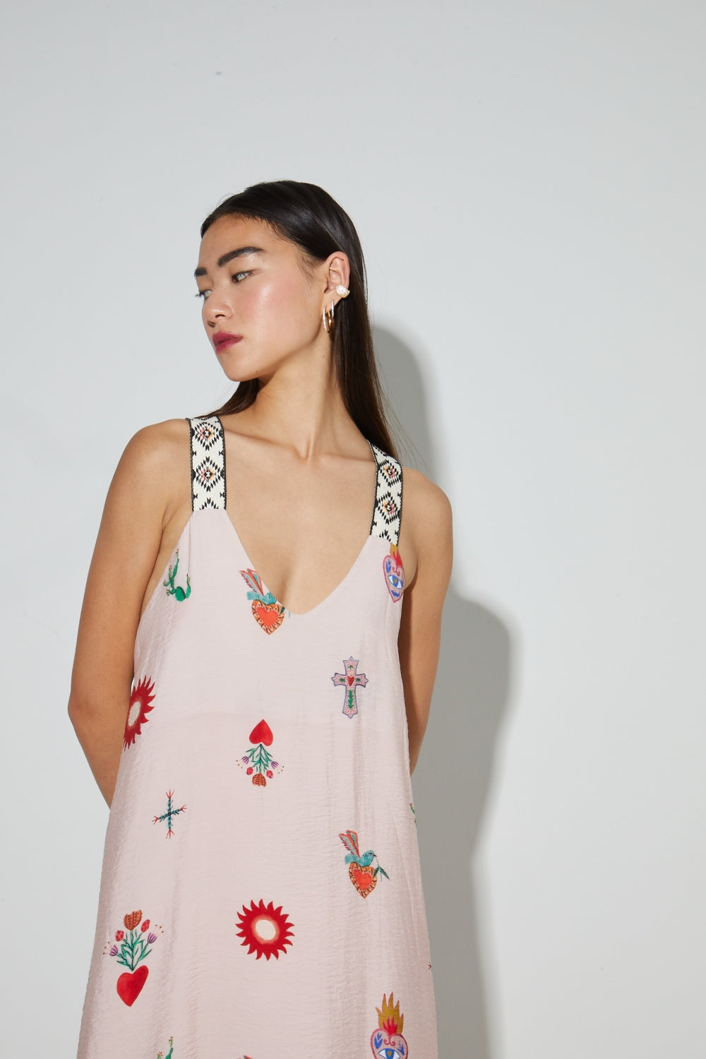 Madonna Print Maxi Dress Made In Portugal
