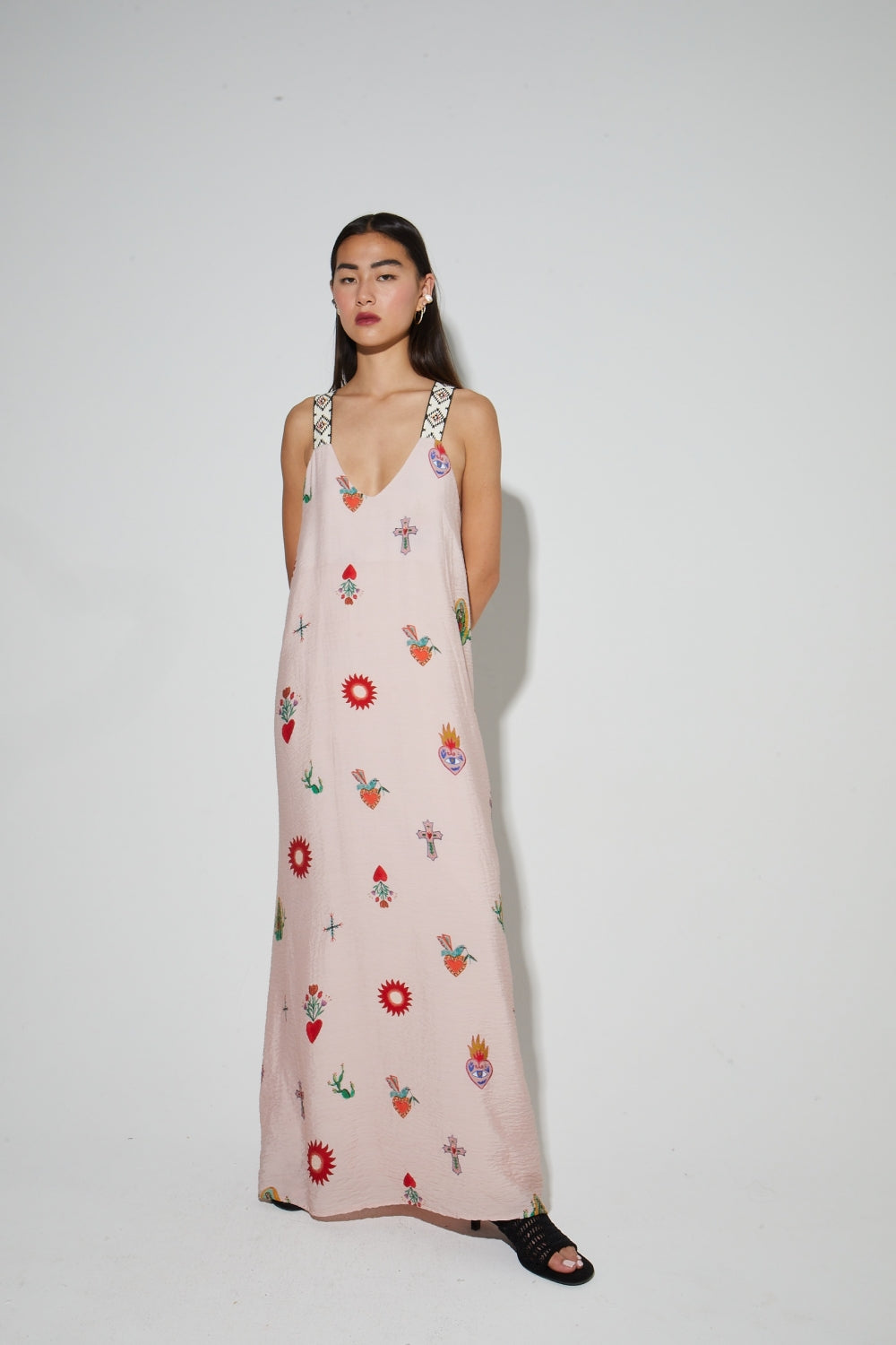 Madonna Print Maxi Dress Made In Portugal