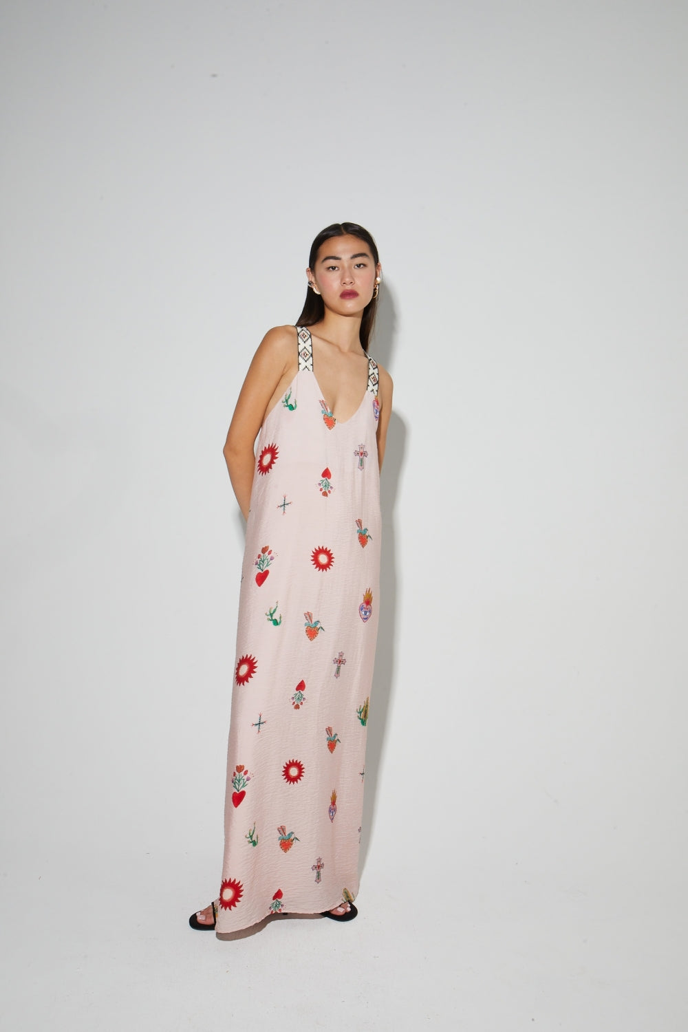 Madonna Print Maxi Dress Made In Portugal