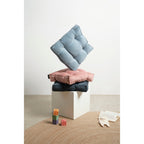 Coussin Carré Gustav En Velours Côtelé - Marine