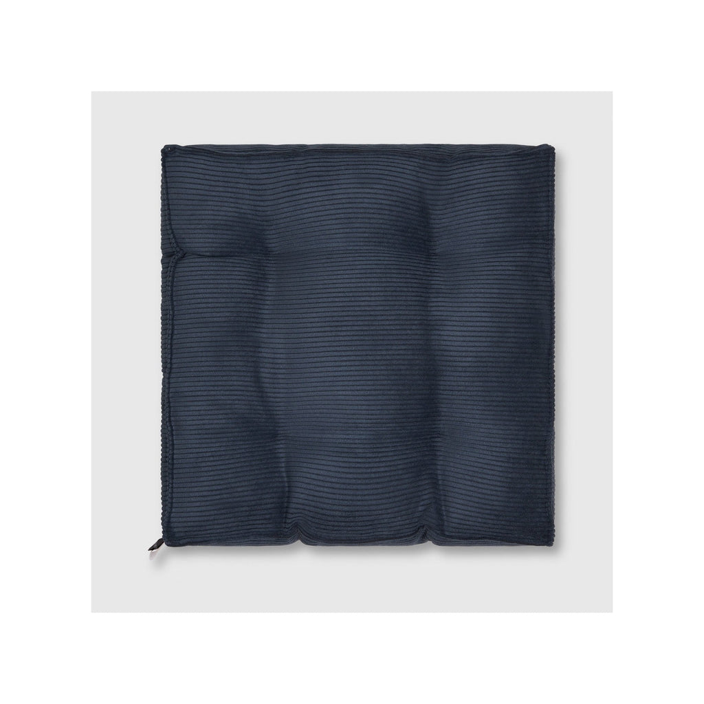 Coussin Carré Gustav En Velours Côtelé - Marine