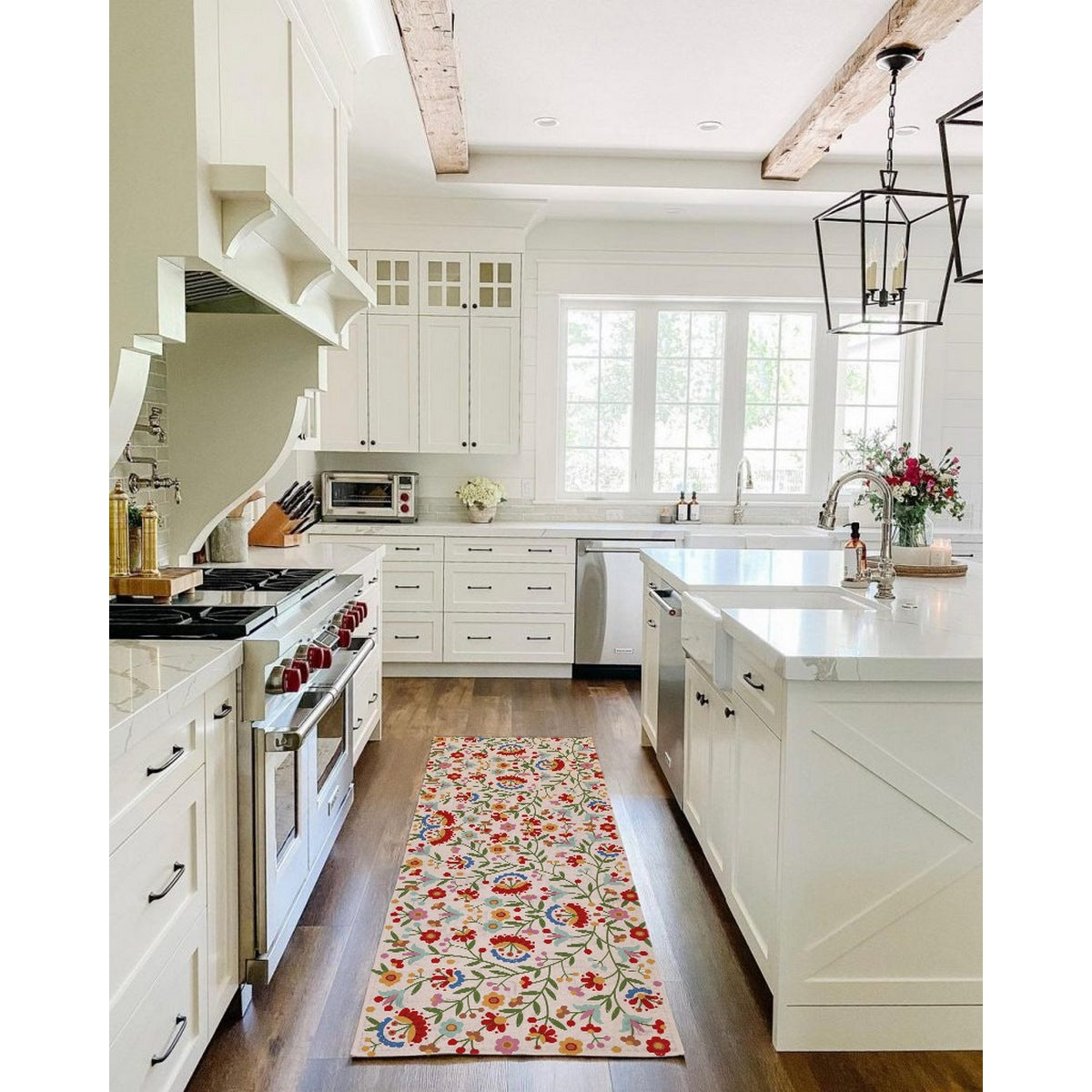 Mexican Flowers Kitchen Mat - Multicolor