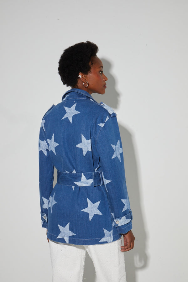 Chaqueta Workwear Wally Esprit, Estampado De Estrellas Made In Italy