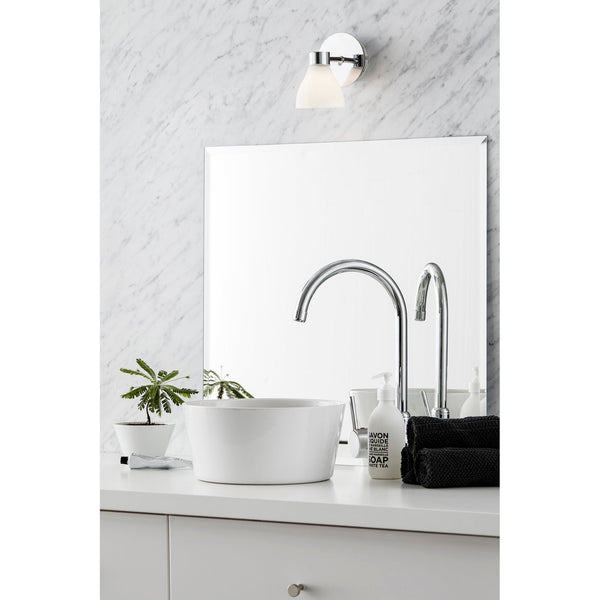 Lámpara de Pared - Cassis - 1 Bombilla - Cromo & Opal