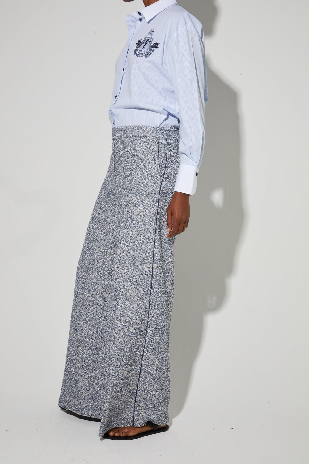 Charlie Knit Blue Trousers, Made In Italy - Blue