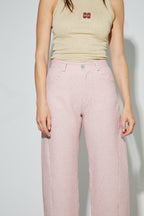 Malou Pants, Red Embossed Stripes Made In Italy