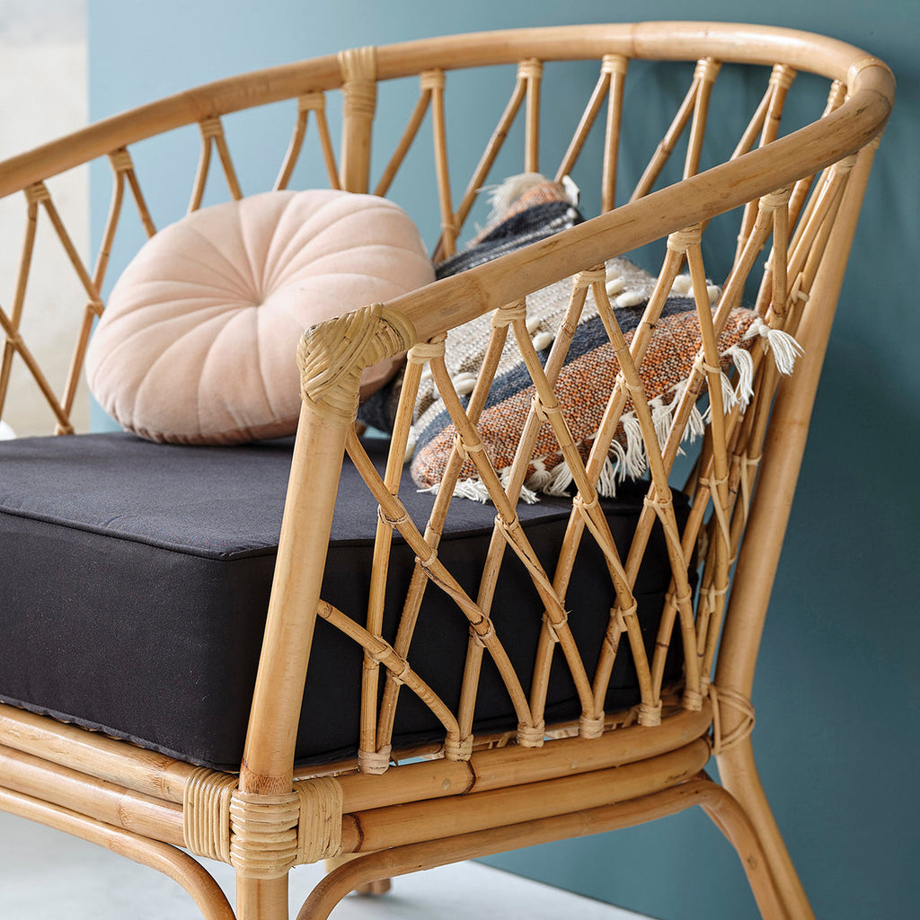 Paola - Fauteuil inclusief kussen - Rotan - Naturel