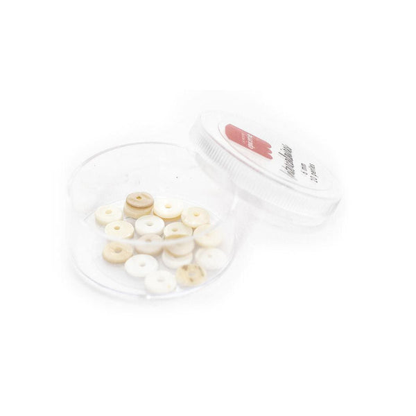 20 Perles Intercalaires Rondelles Heishi En Nacre Véritable - 6 Mm