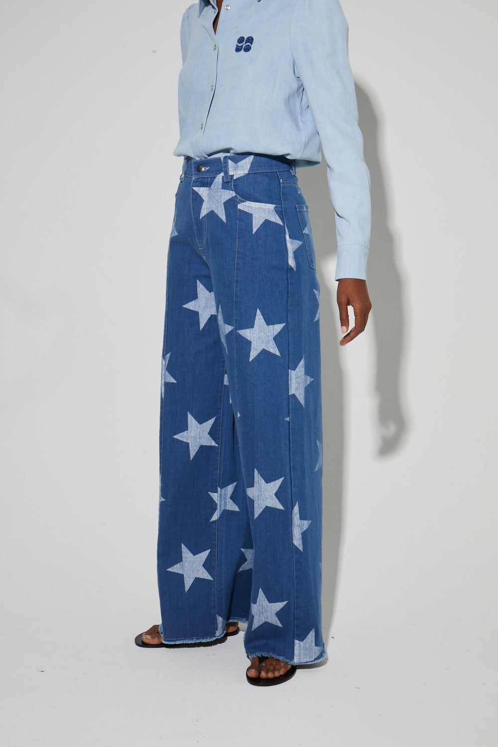 Pantalon Swiggy, Esprit Denim Print Blue Fabriqué En Italie - Étoile