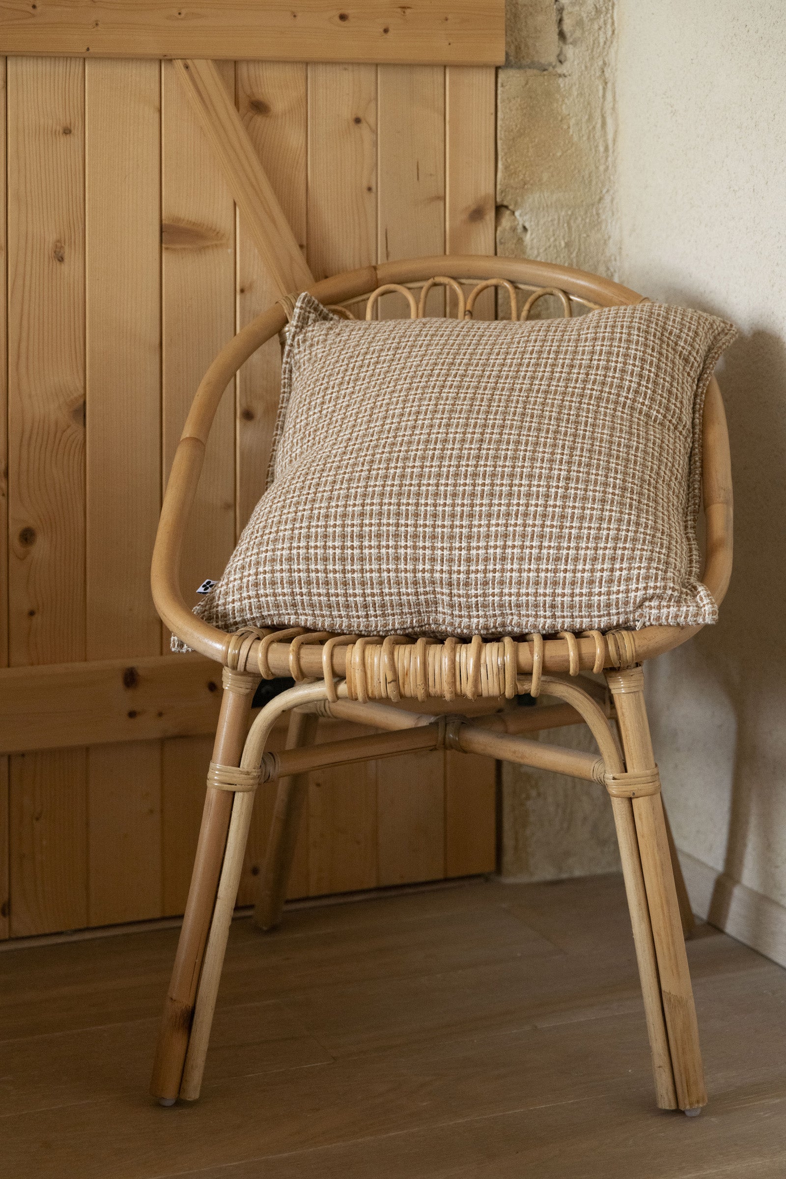 Edgar - Coussin Déhoussable Avec Passepoil - Coton Texturé