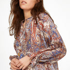 Ava Paisley DENIM Blouse