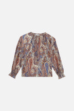 Ava Paisley DENIM Blouse