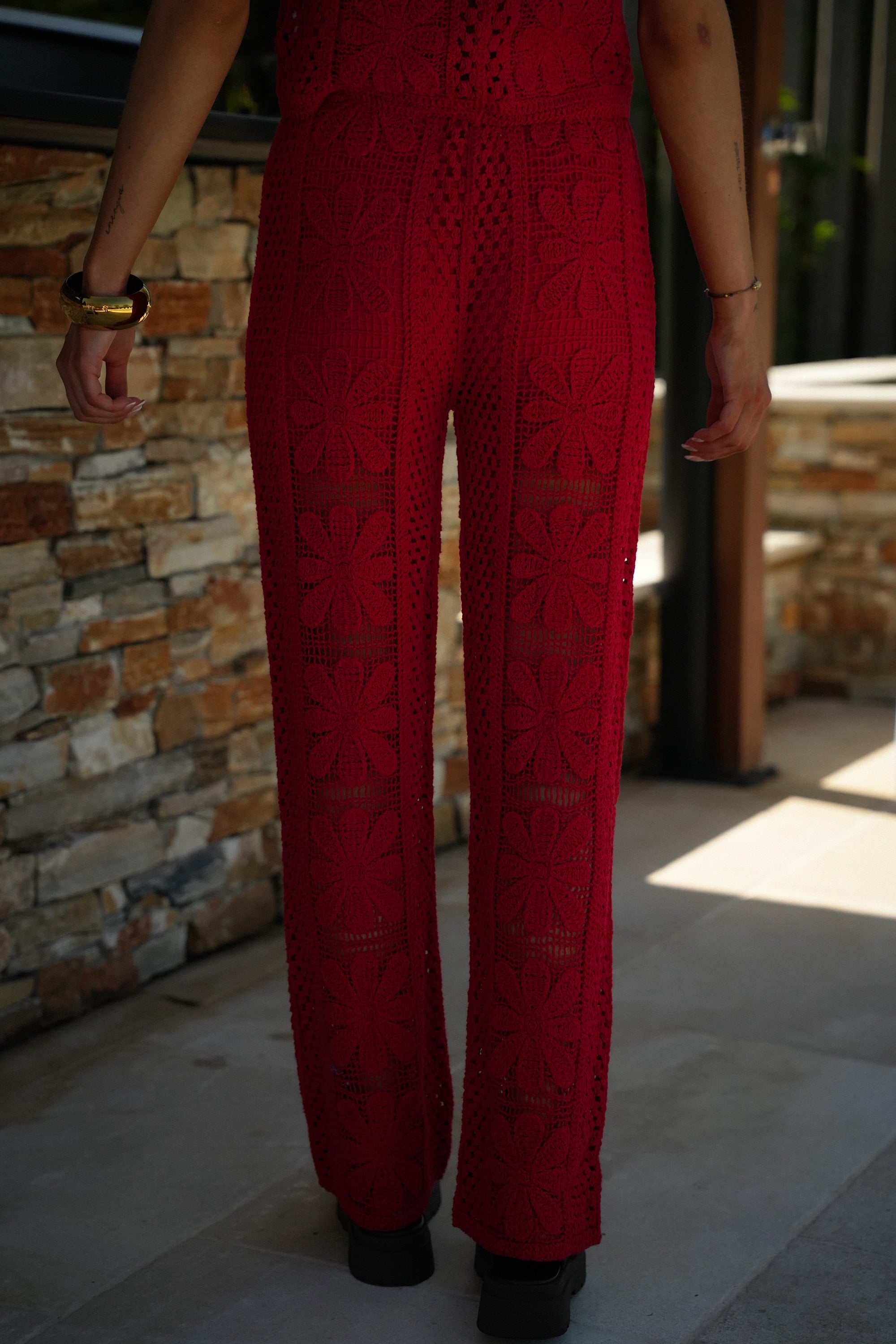 Pantalon Crochet Louna - Rouge