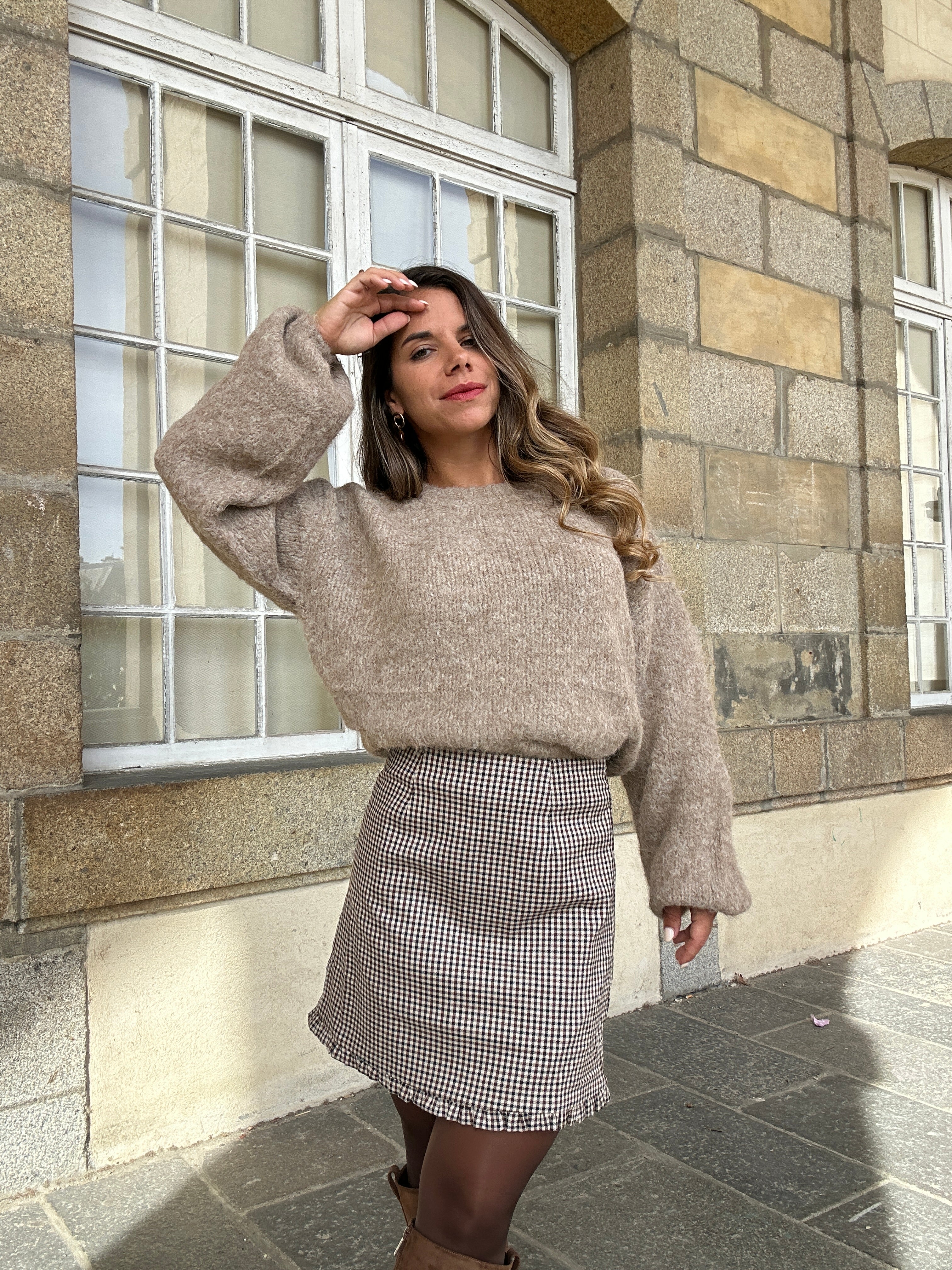 Pull en laine Taupe Henri