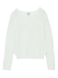 Ines De La Fressange – Pullover Agathe - Ecru, weißer Strickpullover mit Lochmuster, Vorderansicht