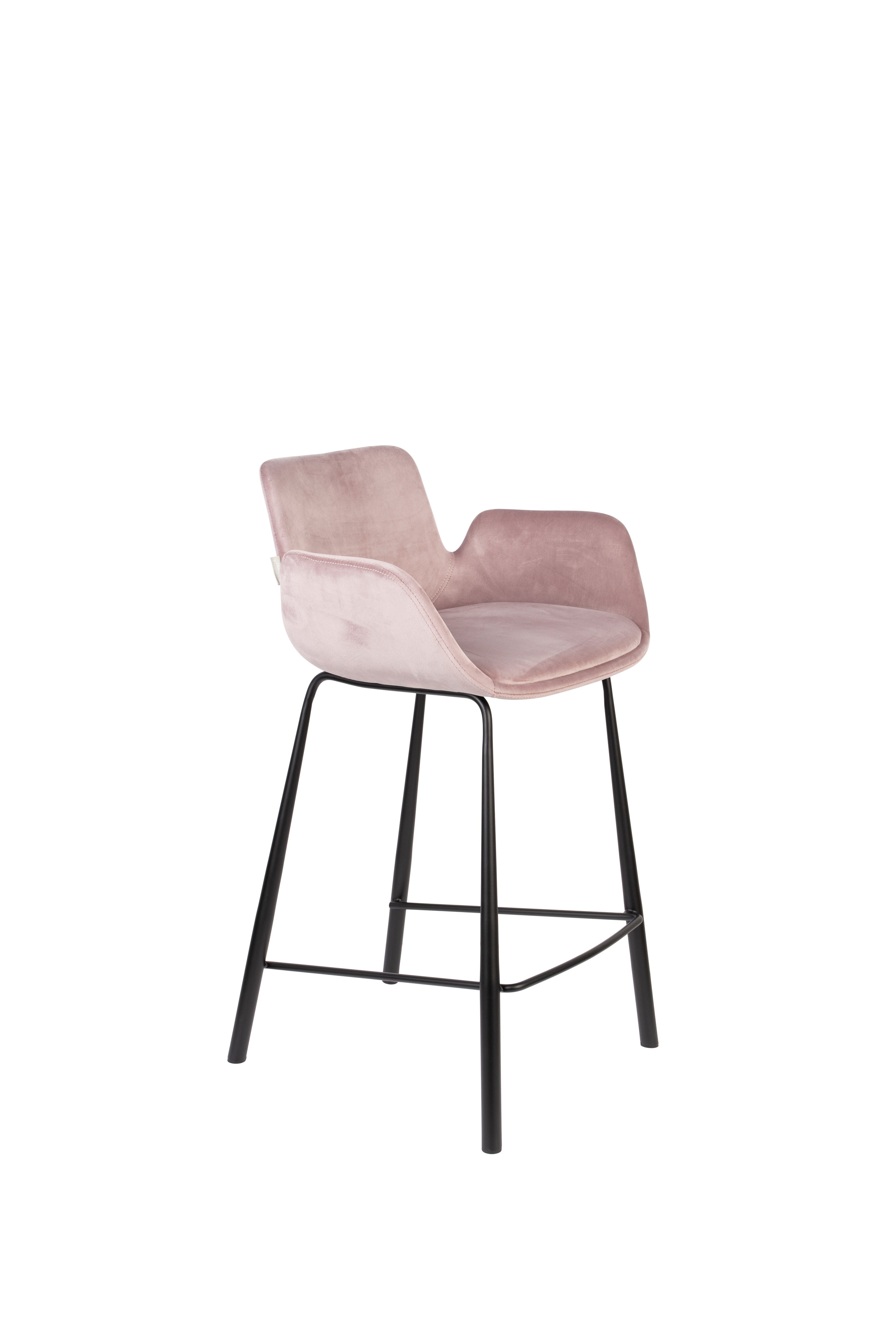 Brit - Lote de 2 Taburetes de Bar & de Mostrador - Poliéster - Rosa