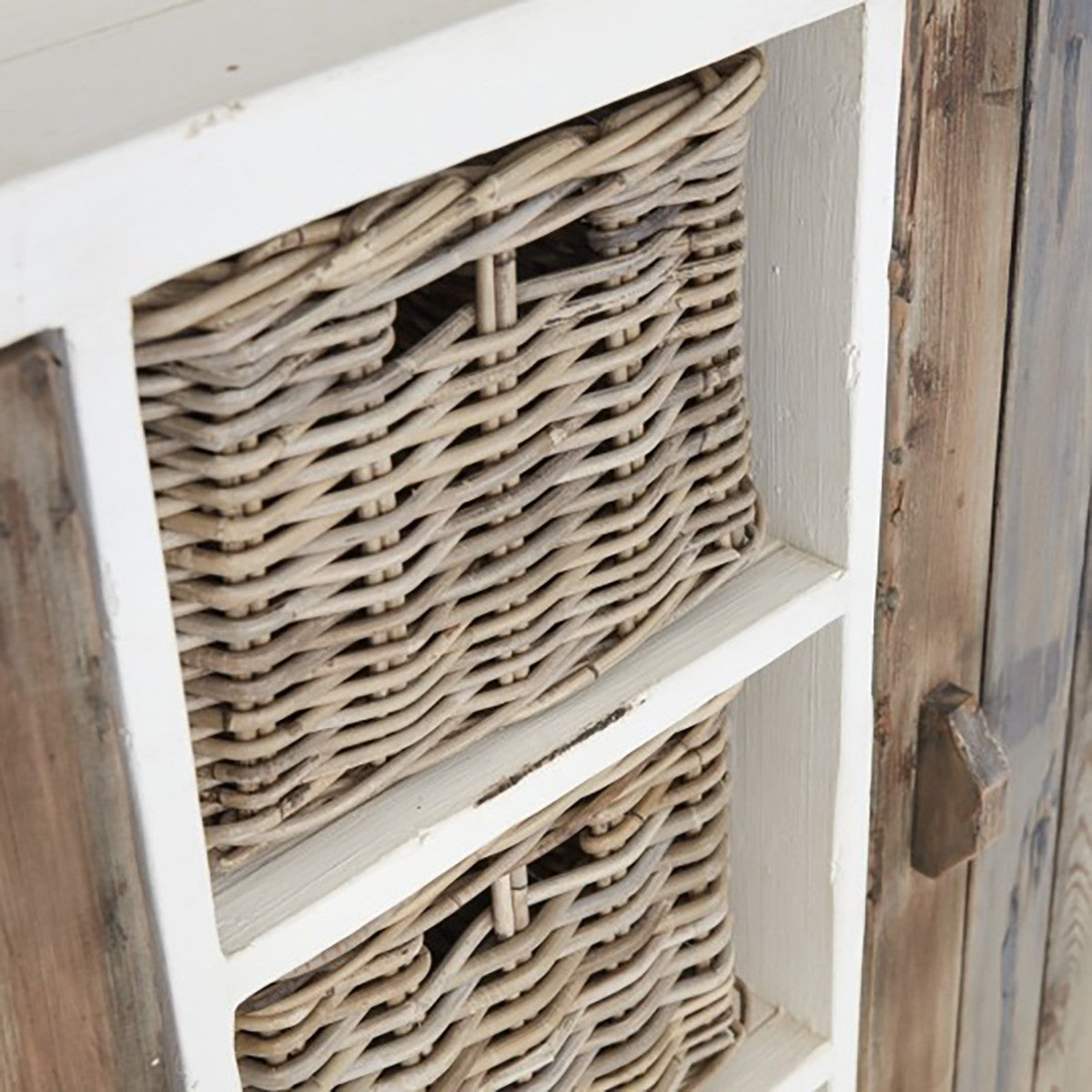 Honfleur - Vaisselier - Bois Recyclé Massif - Blanc