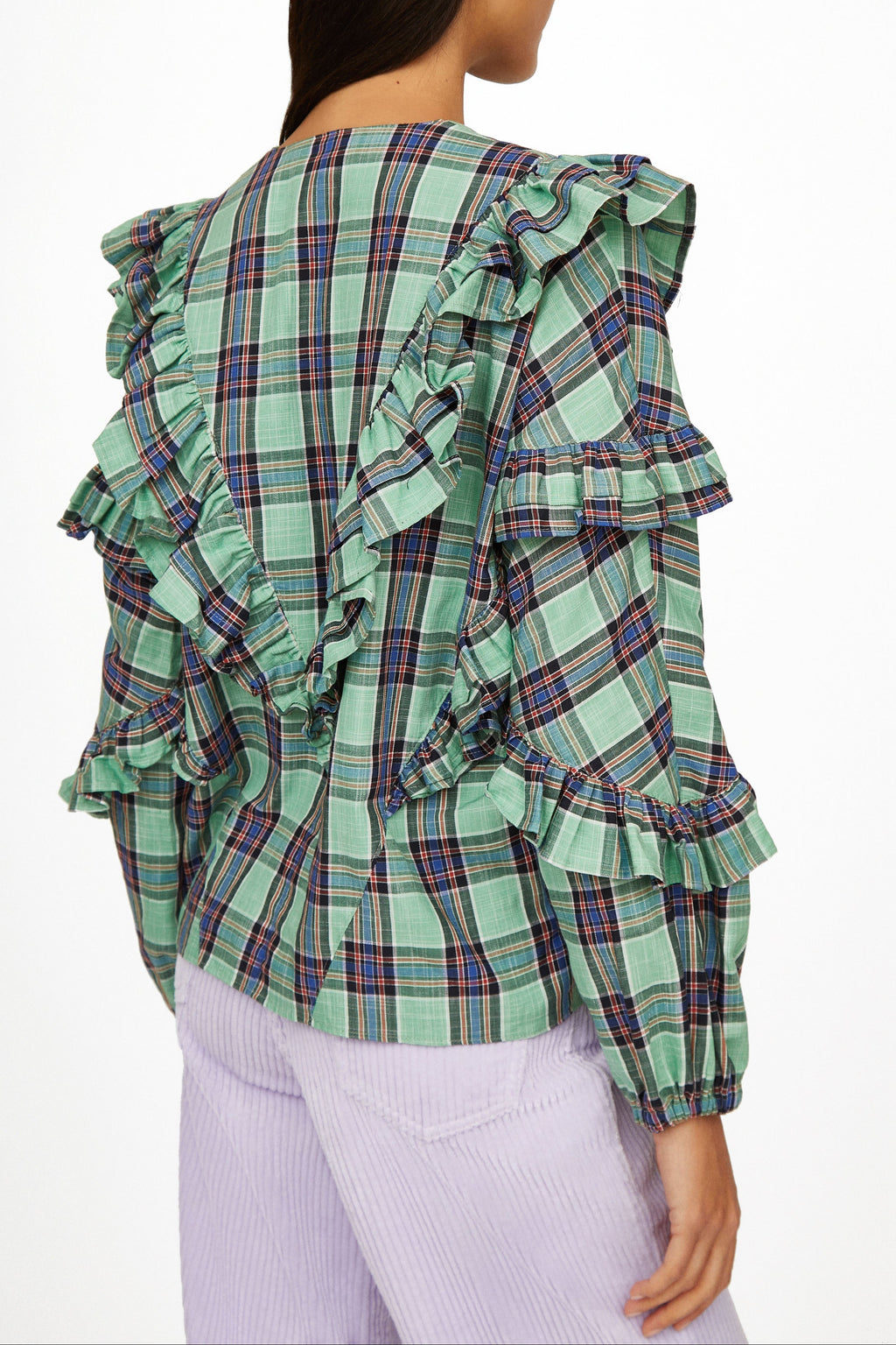 Milk Check - geometric AQUA Blouses