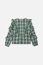 Milk Check - geometric AQUA Blouses