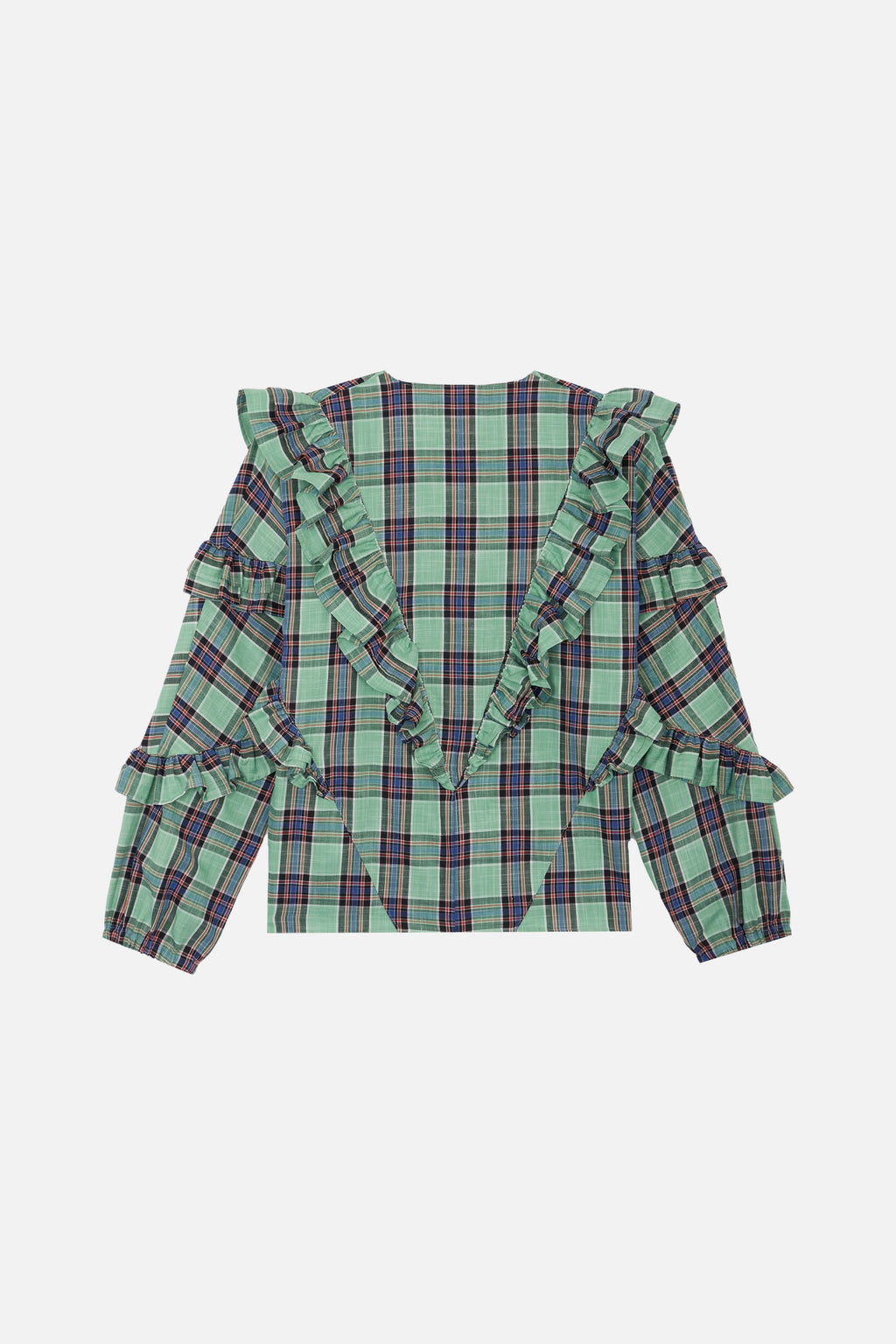 Milk Check - geometric AQUA Blouses