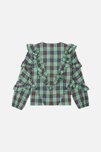 Milk Check - geometric AQUA Blouses