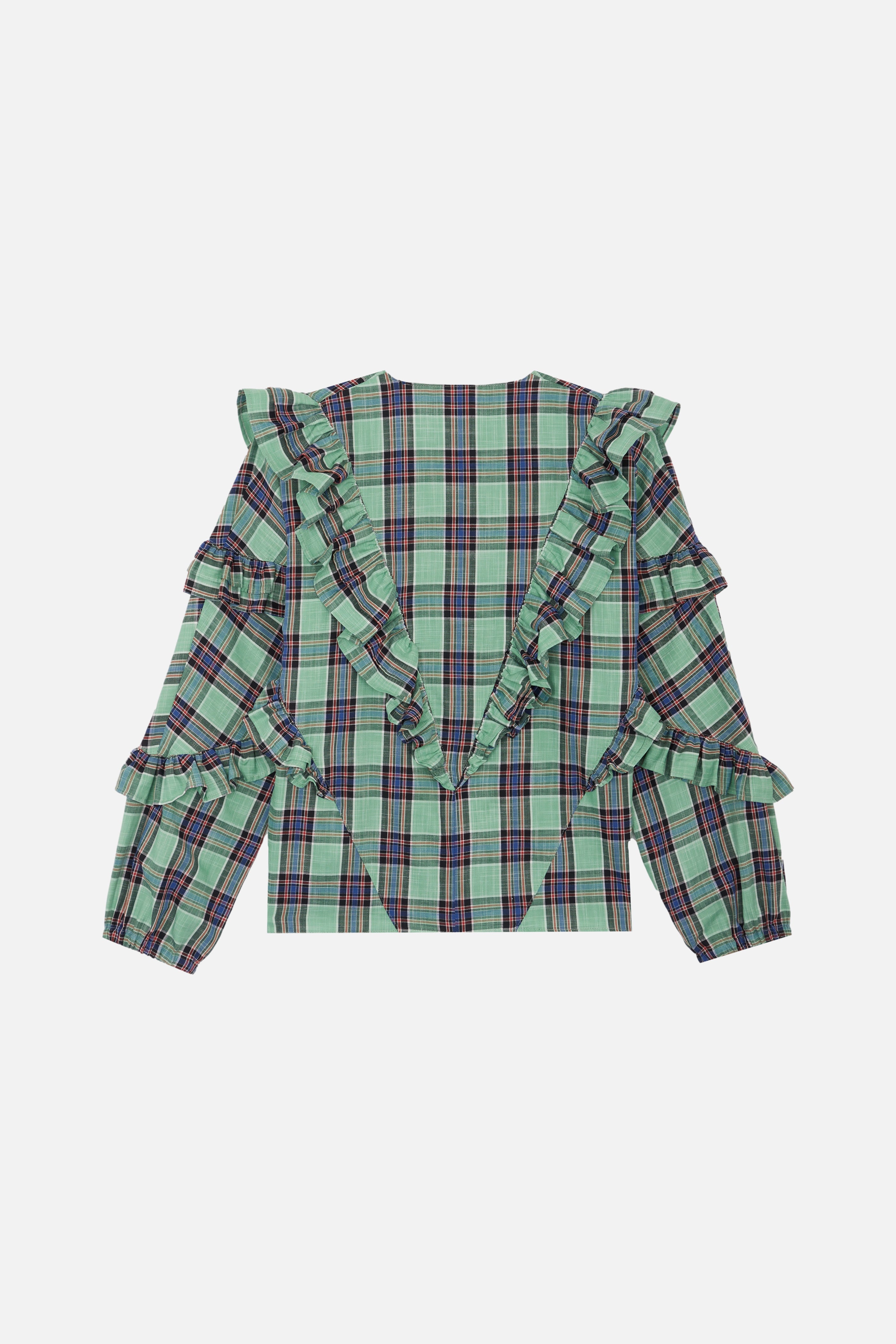 Milk Check - geometric AQUA Blouses