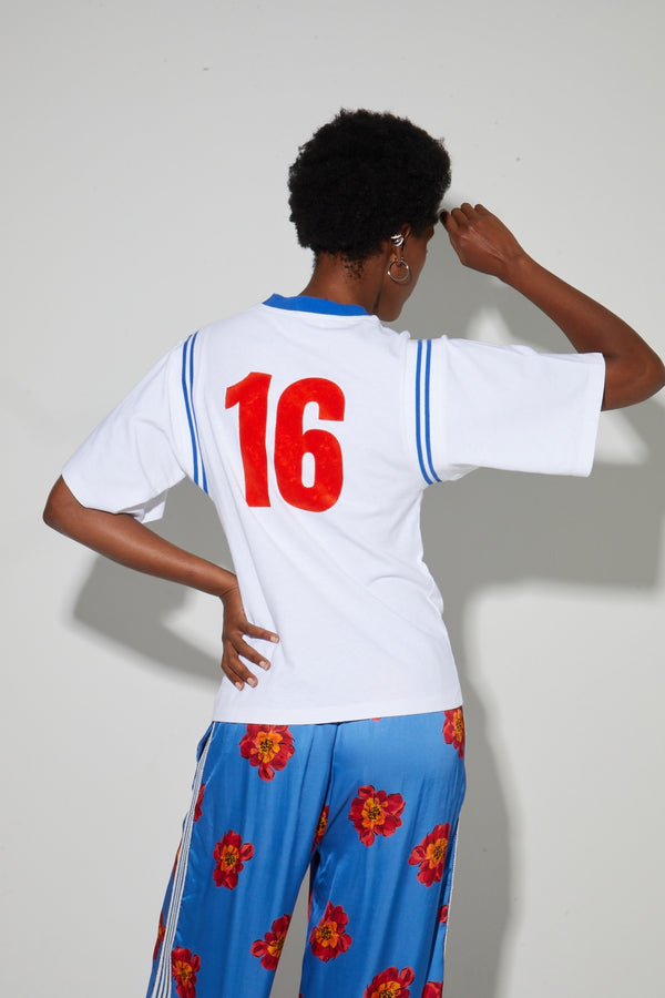 Colette Collège T-Shirt, Orange Velvet Logo, Made In Portugal