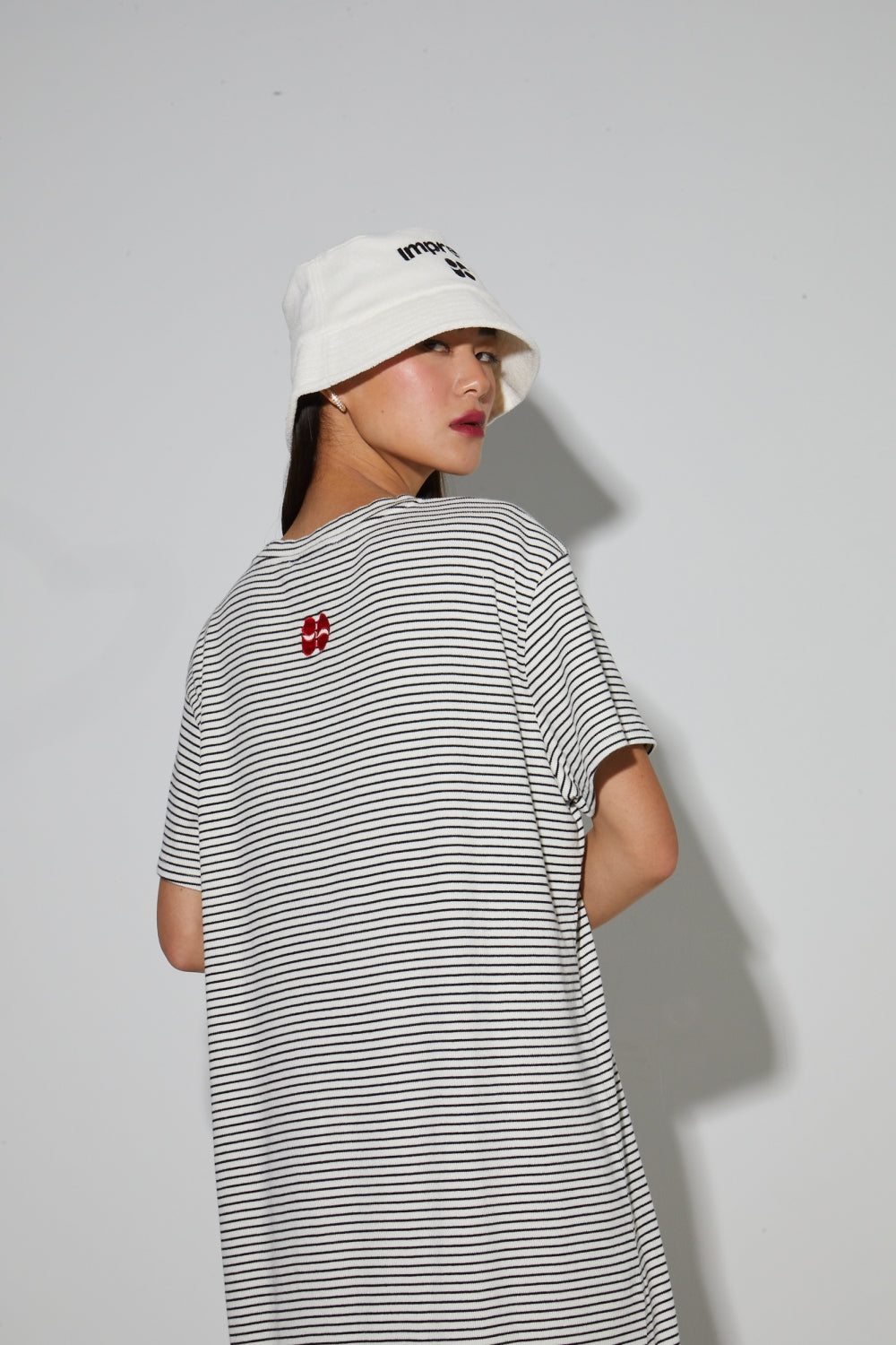 Natural Terry Towelling Bucket Hat - White
