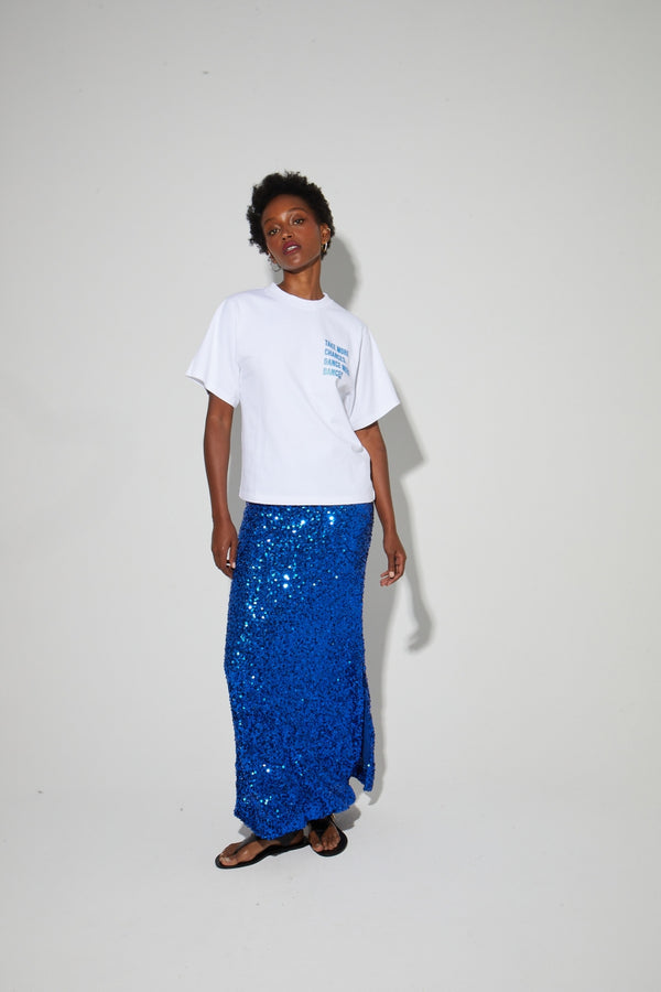 Camiseta azul disco con estampado Colette fabricada en Portugal