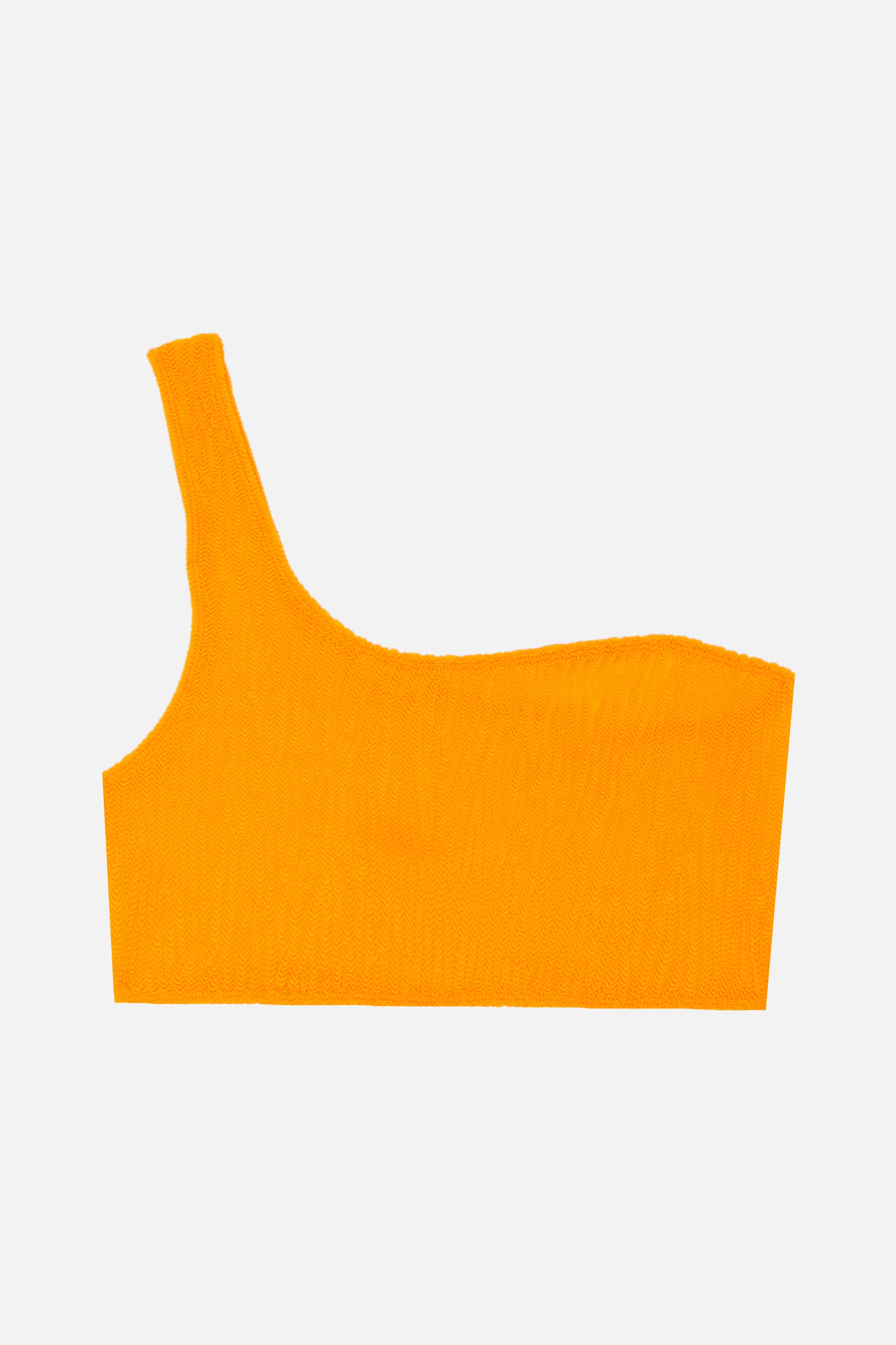 Lino Gaufre swimsuit top MANDARINE