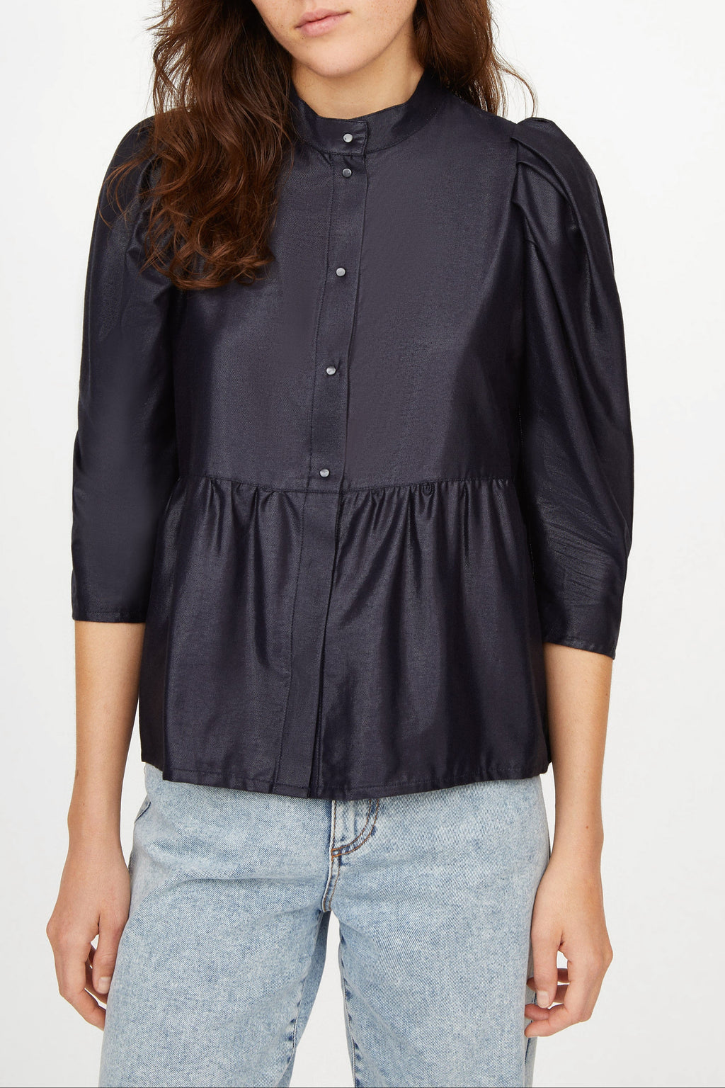 Away Lacquer Blouse NAVY