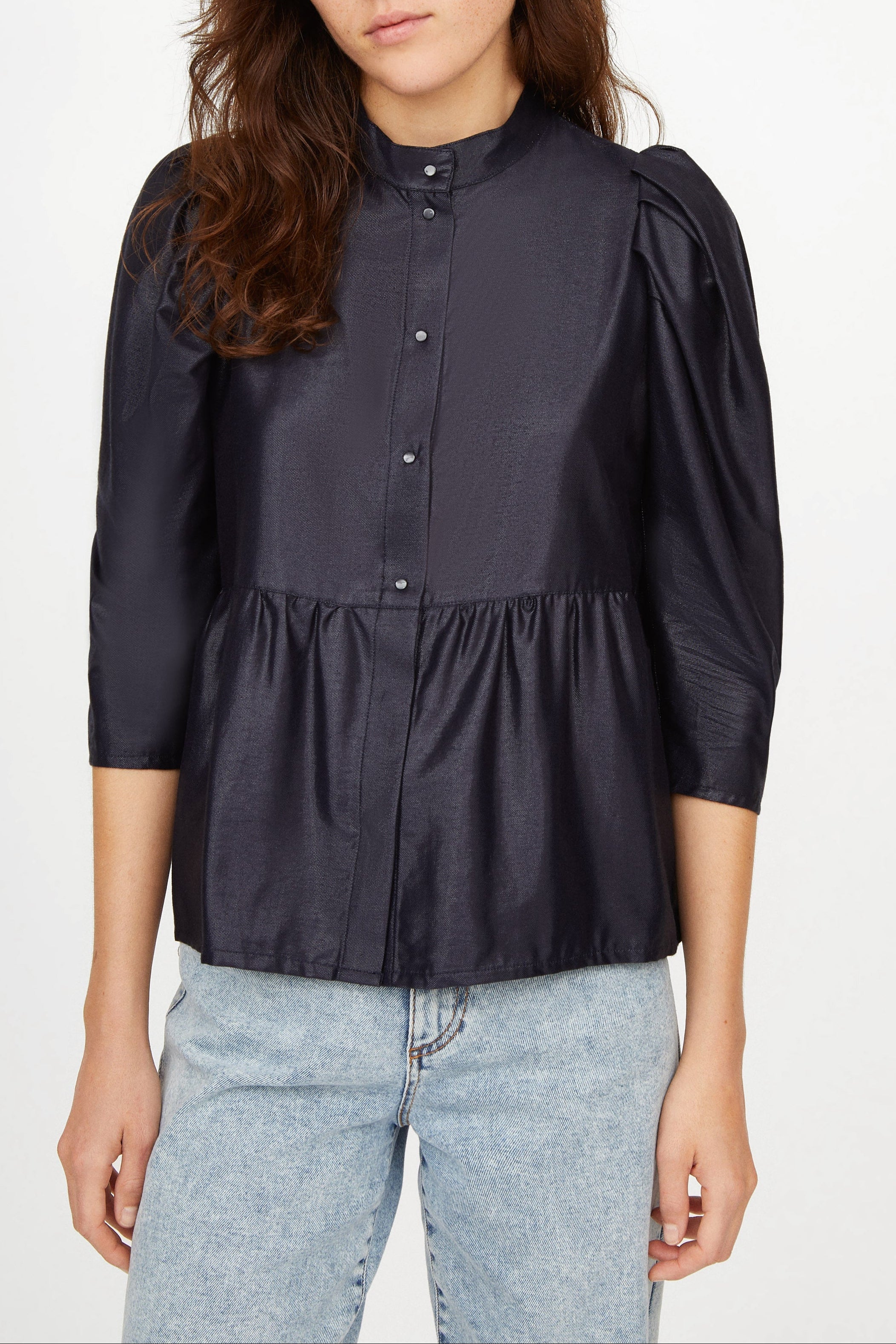 Away Lacquer Blouse NAVY