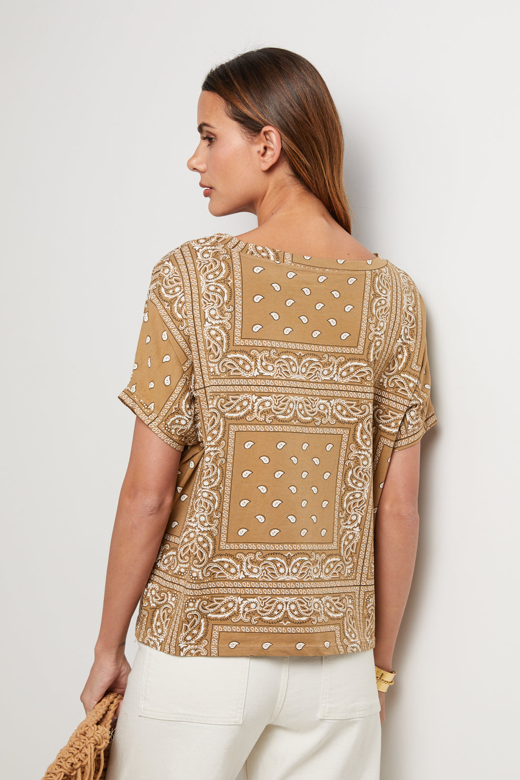 Camiseta Bandana - Camel - Mujer